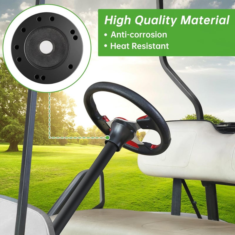 10L0L Golf Cart Steering Wheel Adapter Fits Club Car DS 5-6 Holes Golf Cart Steering Wheel - Black - Image 3